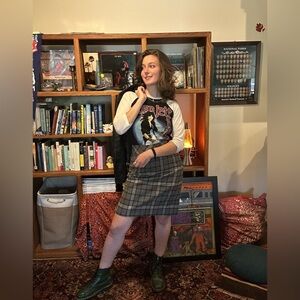 L.L .Bean A-Line Plaid Wool Favorite Fit Skirt Women’s 10 Gray Knee Length